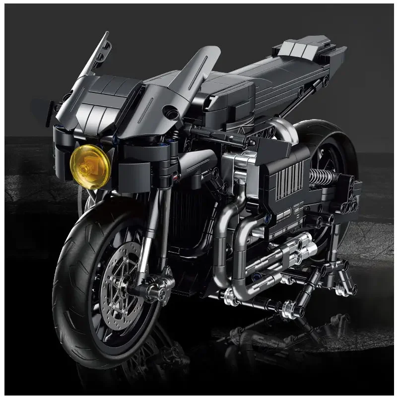 1080pcs Miesto hig-Tech juodos spalvos Motociklo ir Automobilio Modelio, Statyba Blokai SS Racing Motociklams Transporto priemonių Plytų Žaislai Vaikams Dovanos
