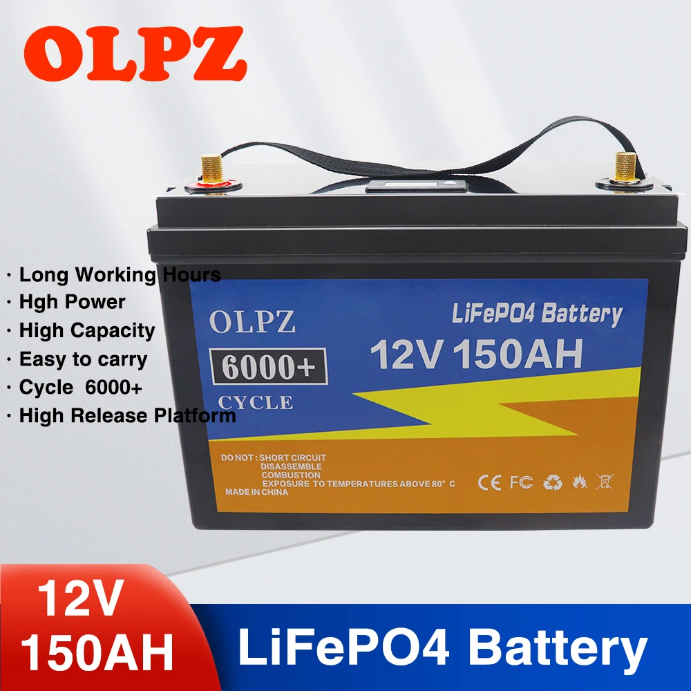 12V 150AH LiFePO4 Baterija įmontuota BMS Ličio Geležies Fosfato Ląstelių 6000 Ciklų RV Stovyklautojai Golfo Krepšelį Saulės Saugojimo + Kroviklis