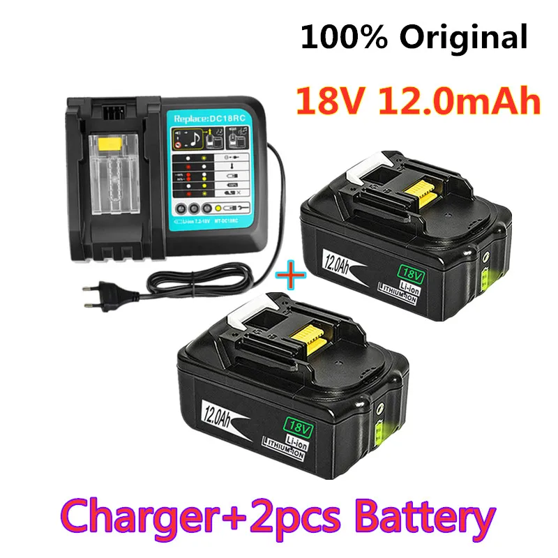 18V12Ah Įkrovimo Baterija (akumuliatorius 12000mah Li-Ion Baterijos Pakeitimas Galios Akumuliatorius MAKITA BL1880 BL1860 BL1830battery+3A Įkroviklis