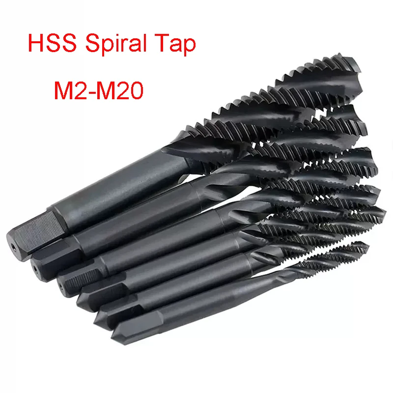 1pcs HSS Spiralės Ranką Siūlai Bakstelėkite Sraigtinė Spiralė Taško Sriegis Nitriding Spiralės Metrinių Plug Grąžtai Rankiniai Įrankiai M2-M20