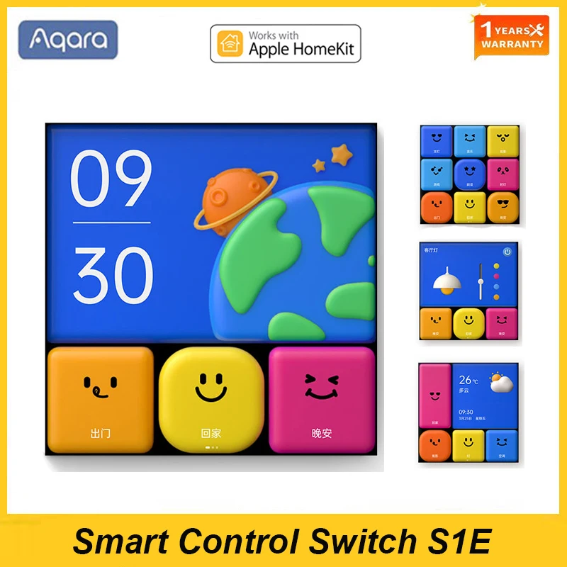 2023 Aqara Smart Switch S1E Touch Kontrolė 4 Full LED Laikmatis Kalendorius Galios Statistikos aplinkos Nustatymo tolimas Homekit Aqara APP
