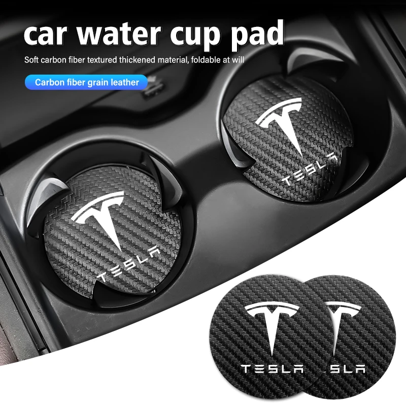 2vnt Anglies Automobilio Inercinių Vandens Puodelį Anti-slip Pad Auto Reikmenys Tesla, Tesla Modelis 3 Modelis S Modelis, Modelis X Y Roadster Bonina