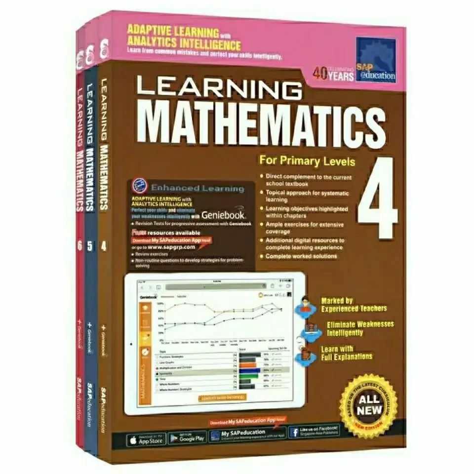3 Knygos/Set SAP Matematikos Mokymosi Knyga 1-6 Klasės Vaikai Mokosi Matematikos Knygas, Singapūras pradinės Mokyklos Matematikos Vadovėlis