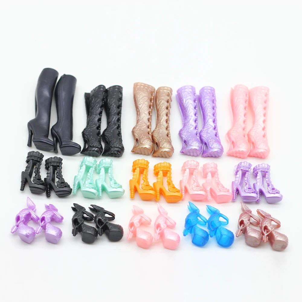 5Pair/Daug Įvairių Stilių ir Spalvų Mados Aukštakulnius Sandalus Lėlės Bateliai Mergaitei, Kūdikių Lėlės, Batai, Žaislai Mergina