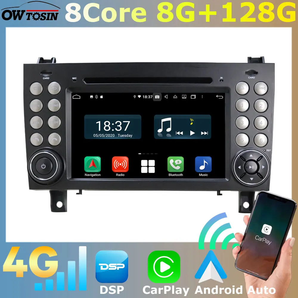 8Core 8G+128G Android 11 CAR DVD GPS Radijo Mercedes Benz R171 W171 SLK SLK200 2000-2008 m. Multimedijos Carplay DSP BT 5.0 Stereo