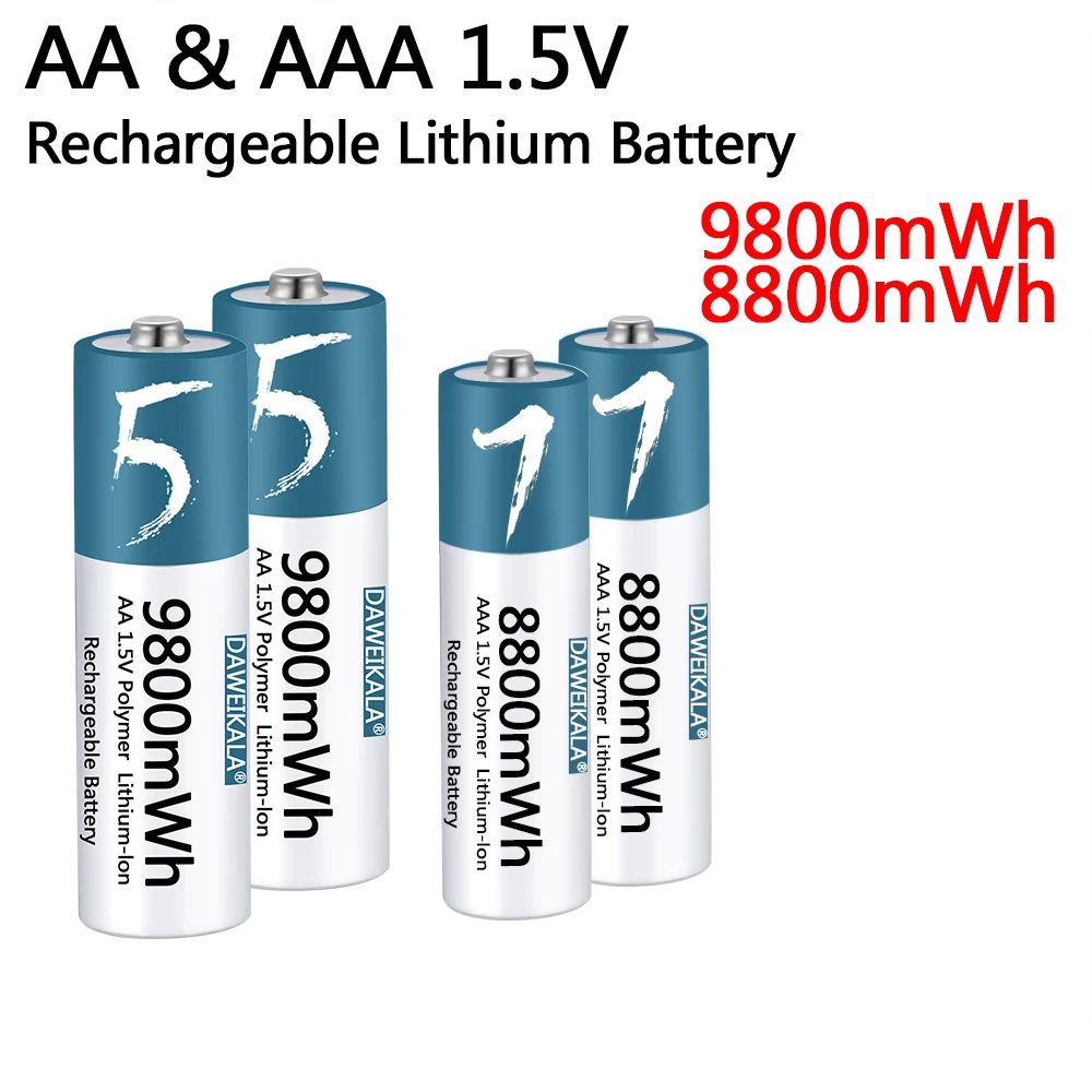 AA/AAA Baterijos 1,5 V Polimerų Įkraunamą Ličio-jonų Baterijos, AA/AAA Baterijos, nuotolinio valdymo pelės mažas ventiliatoriaus Elektros žaislas