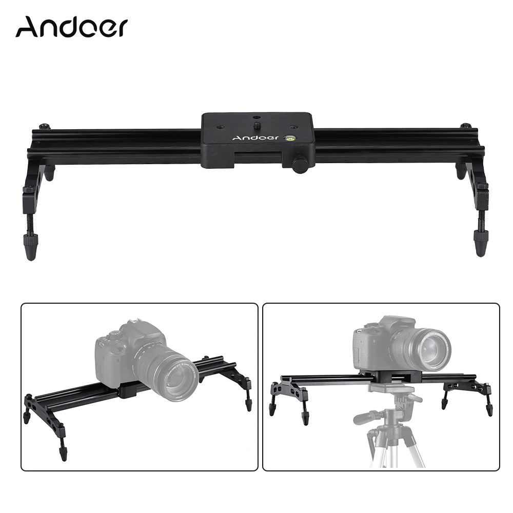 Andoer 40cm/ 15.7 colių Nešiojamų Aliuminio Lydinio Kamera Kelio Dolly Slankiklį Stabilizatorius Geležinkelių Sistemą 