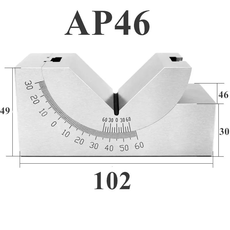 AP-46 Tikslumo 0-60 laipsnių kampu plokštės,Kampas blokas, Reguliuojamo Kampo Indikatorius V Blokas, Matavimo Įrankiai Šlifavimo, Frezavimo Mašina