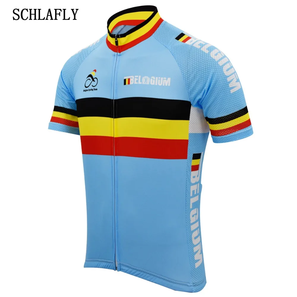 Belgijos Nacionalinės vėliavos dviračių džersis vasaros trumpomis rankovėmis kelionių dviračiu nešioti jersey kelių jersey kvėpuojantis dviračių drabužių schlafly