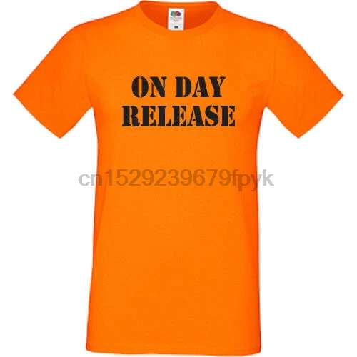 Dieną Išleidimo Vyrai Vyriški T-Shirt S-5XL Orange Juokinga Šūkis Viršuje Kalėjimo Anekdotas