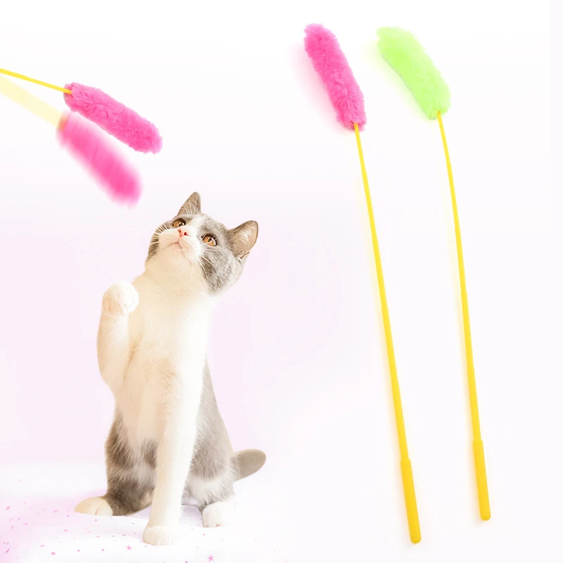 Energijos Atleisti Katė Žaislas Minkštas Pliušinis Plaukų String Rankena Kačiukas Interaktyvių Žaislų Bitė Atsparus Cat Stick Erzinti Mažų Naminių Reikmenys