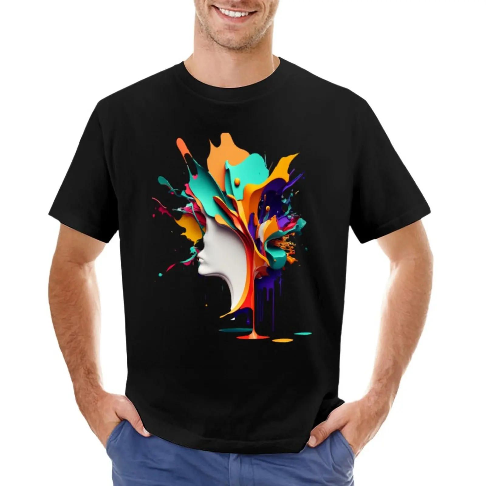 Estetinės Anotacija Spalvinga Teigiamą Mąstyseną Dizaino T-Shirt Palaidinė custom t shirts užsakymą marškinėliai tshirts vyrams