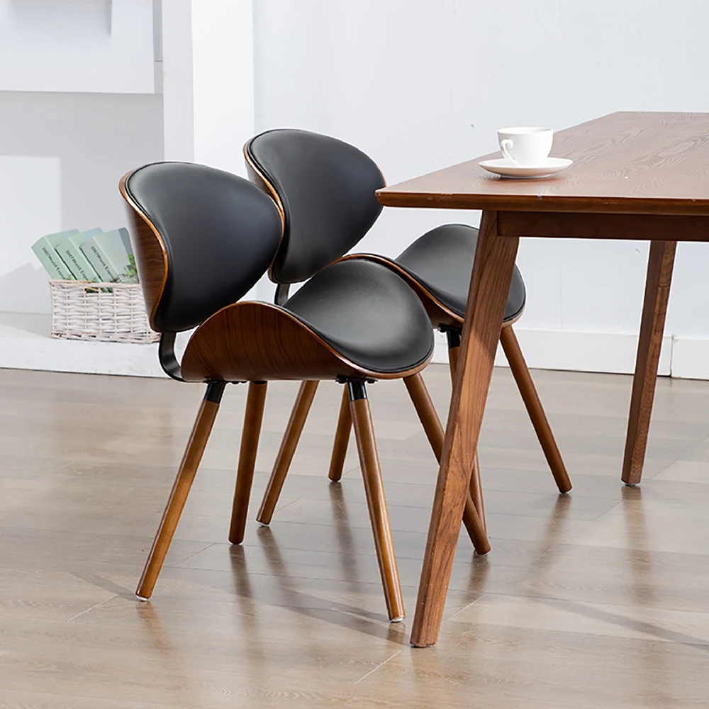 Europos šiuolaikinės paprastas prabangos kėdės nugaros, vabalo formos mažas šeimos, vietos taupymo praktinių oda medžio masyvo valgomojo kėdės
