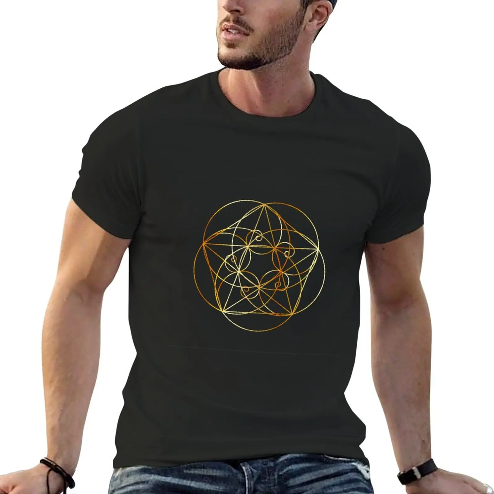 Fibonacci spirale. Šiuolaikinio meno su Fibonacci T-Shirt anime drabužius mens čempionas t shirts