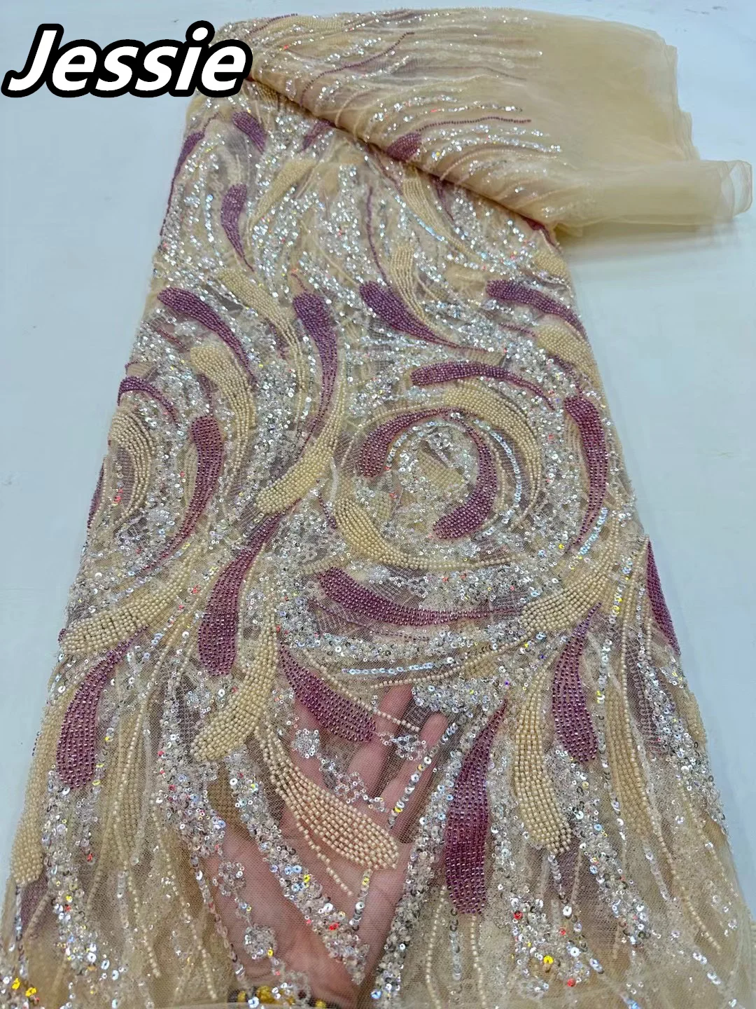Glod Co Karšto Pardavimo Mados Dizaino Afrikos prancūzų Stiliaus Siuvinėjimų Tiulio Net Nėrinių Aukštos Kokybės Blizgančiais Karoliukais Vestuvių Suknelė