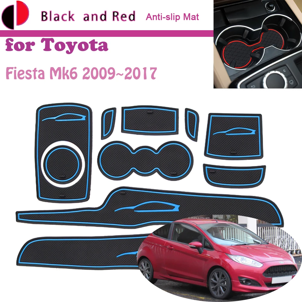 Gumos Durų Groove Kilimėlis Ford Fiesta Mk6 ST 2009 m.~2017 m. 2010 m. 2011 m. Taurės Pagalvėlė Vartų Angą Miestelyje Vidinis Dulkėms Sticke Padas Auto