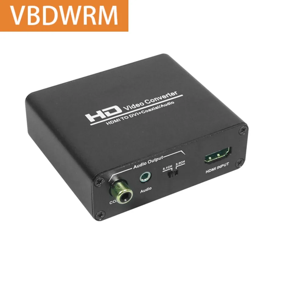 HDMI į DVI Konverteris su Aux Audio Port HDMI į DVI+Stereo audio+Coaxial Digital Audio Converter for PC Nešiojamas kompiuteris 