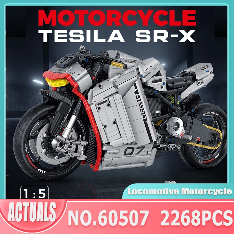 High-Tech Sporto Sparčiai NULIO SR-X Motociklo Modelis 60507 Lokomotyvų Motociklams 1:5 Apimties Statybos Blokuoti Plytų Vaikams, Žaislai, Dovanos