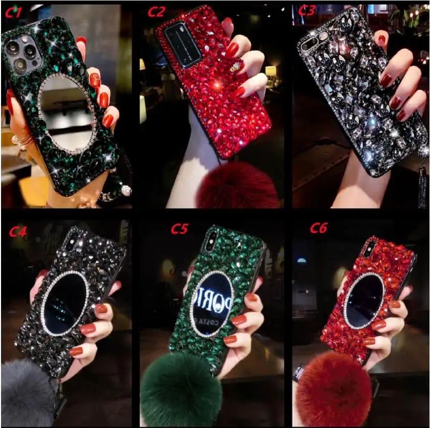 HTC U12 Gyvenimo U19e U20 5G Atveju moterys Bling Blizgančių veidrodis galinį Telefono Dangtelį su kaklo dirželiu