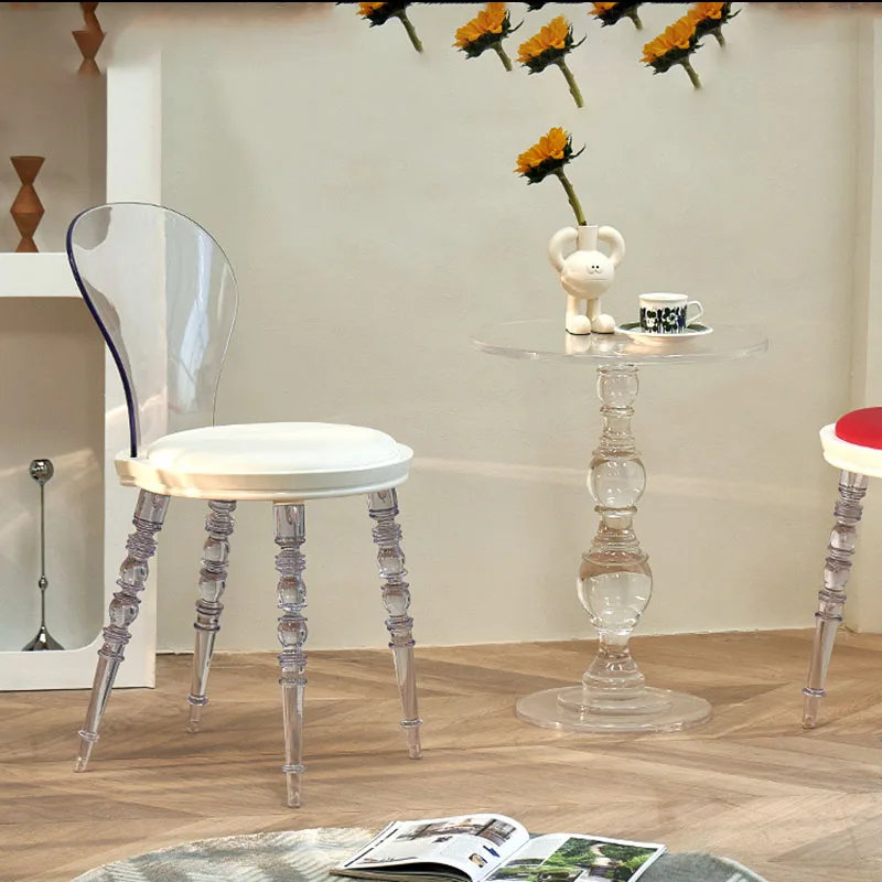 Japonijos Akrilo Valgomojo Kėdės, Ergonomiškas Šalies Pokylių Dizaineris Valgomojo Kėdės Baltos, Skaidrios Sillas De Comedor Baldai Fg21