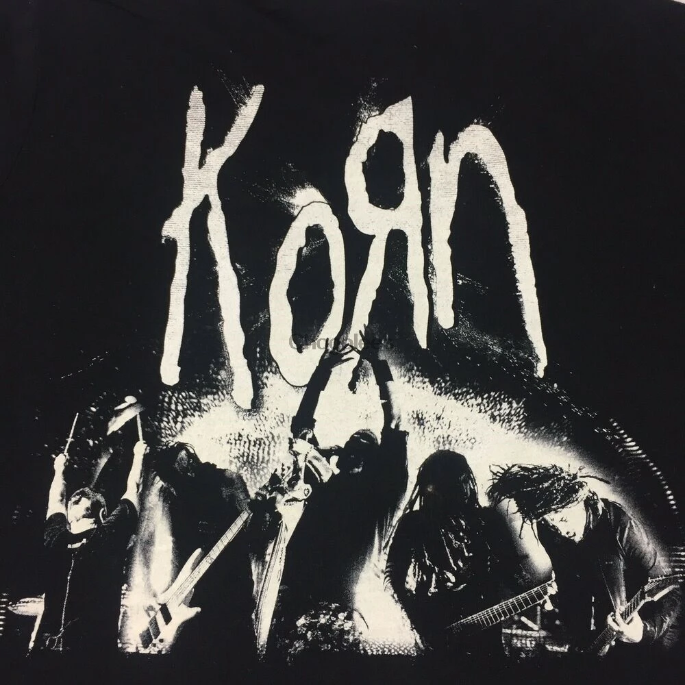 Korn Vidutinio Black T-shirt Nu Metalo grupės Alternatyvių Jonathan Davis Welch