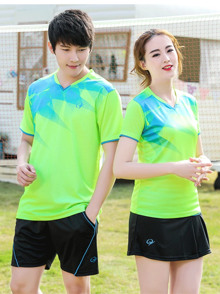 Korėjos Stalo Teniso Drabužius Pora Komanda Badmintono Drabužių Komanda Sporto Mokymo Spausdinimo Drėgmės Wicking trumpomis Rankovėmis T-shirt