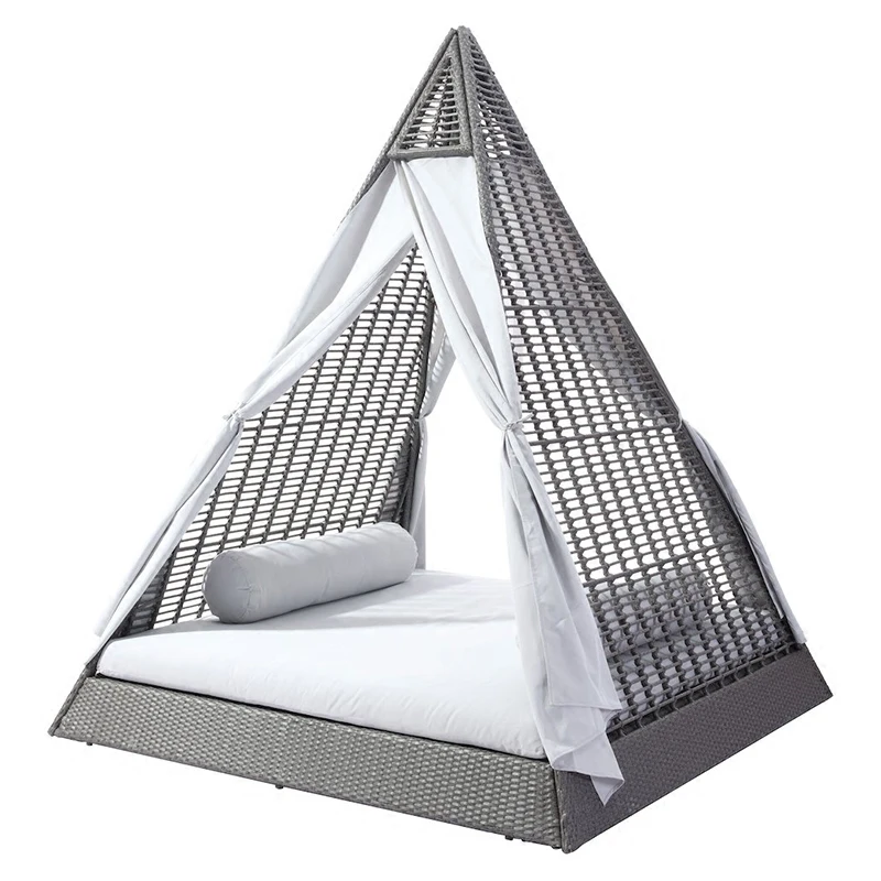 Lauko Baldai, Modernus Dizainas Daybed Sodo Atogrąžų Trikampio Sėdima Formos Lauko Baldai Rotango Sunbed