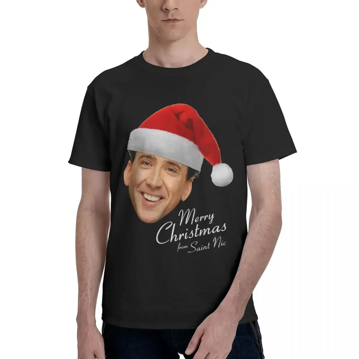 Linksmų Kalėdų Nuo St Nicolas Cage Unikalius Marškinėlius Nicolas Cage Kim Coppola Aukščiausios Kokybės Naujo Dizaino Dovanų Drabužiai, Marškinėliai