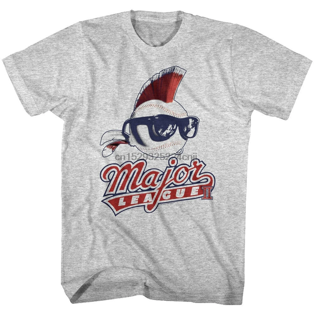 Major League 2 Laukinių Dalykas Filmą Logo T Shirt Mens Mohawk Baller Beisbolas Viršų