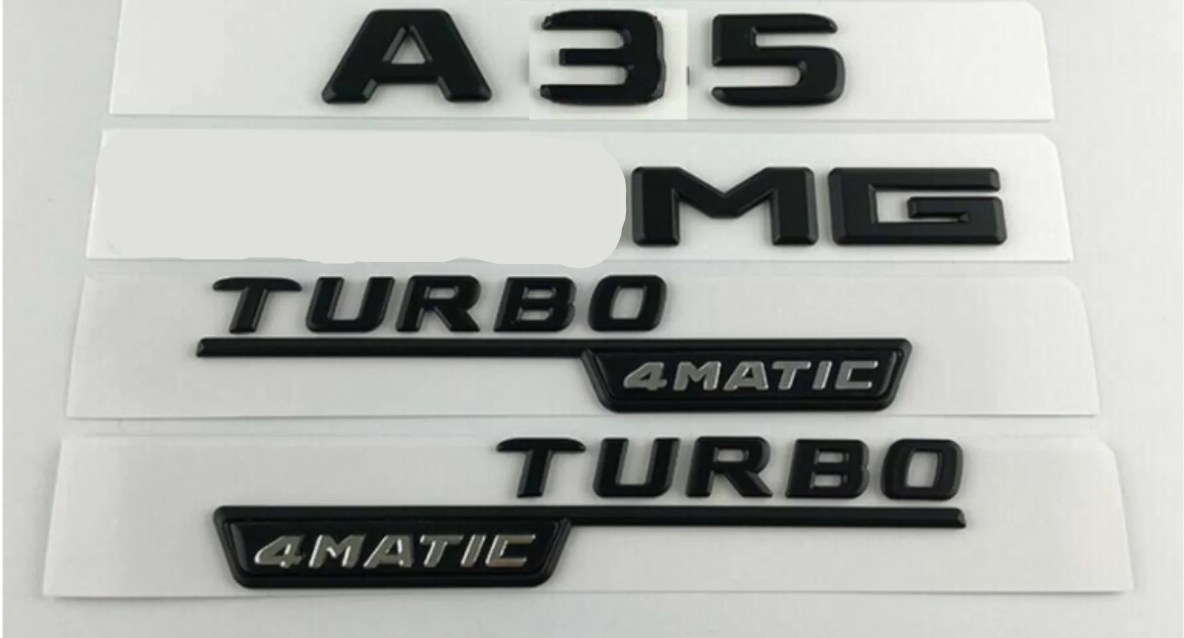 Matinės Juodos Raidės A35 TURBO, AMG, 4MATIC Emblemų už W176 W177