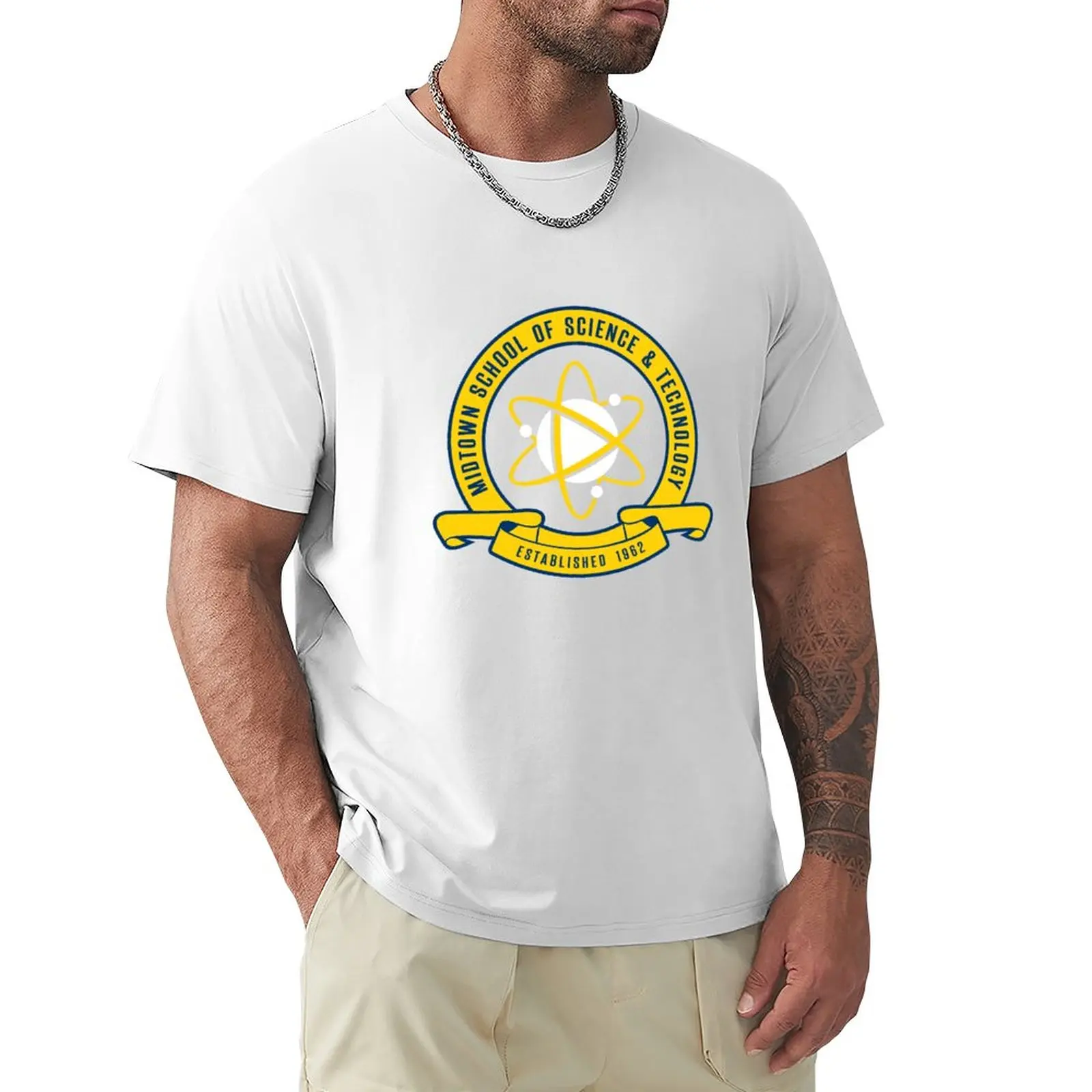 Midtown Mokyklos Mokslo ir Technologijų (Be Fono) T-Shirt užsakymą marškinėliai paprasto t-shirt korėjos mados vyrų treniruotės marškinėliai