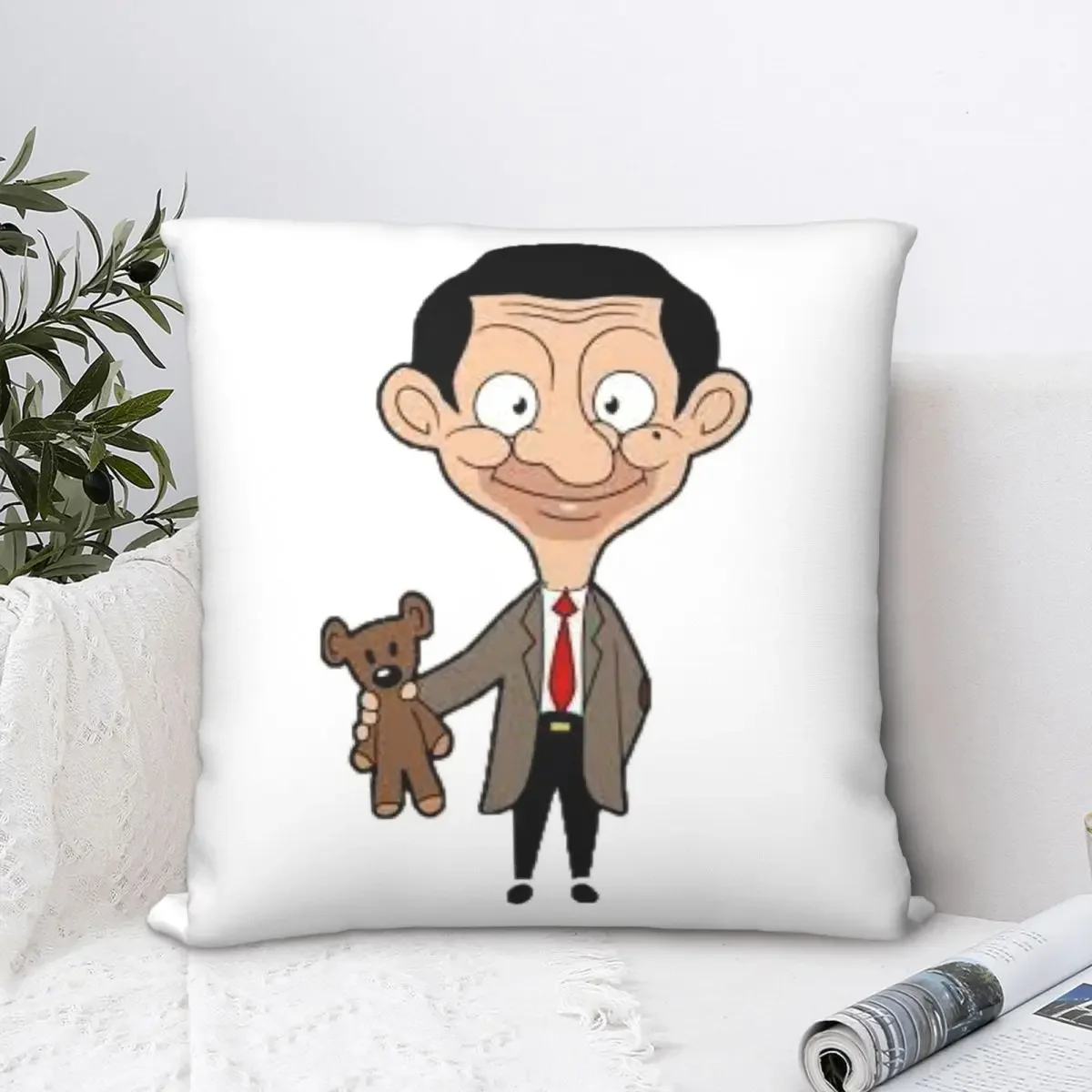 Mr Bean Animacinių Filmų Aikštėje Užvalkalas Poliesteris Pagalvę Padengti Aksomo Pagalvėlės Dekoro Komfortą Mesti Pagalvę Namų Sofa