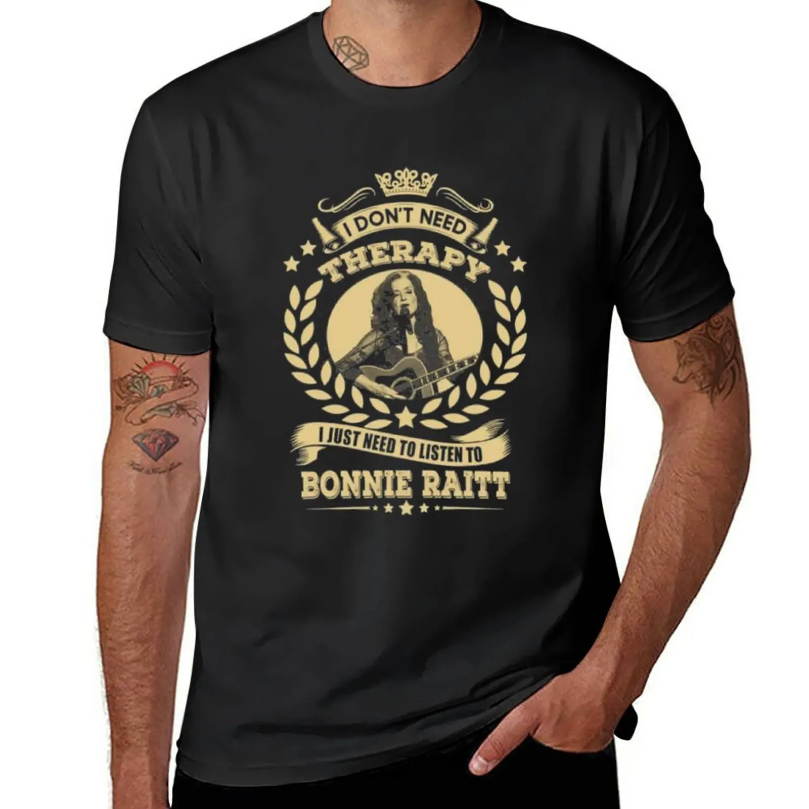 Naujas Bonnie Raitt man Nereikia Terapija man Reikia Tik Klausytis ir Bonnie Raitt T-Shirt juokingi marškinėliai vyrams grafinis t marškinėliai