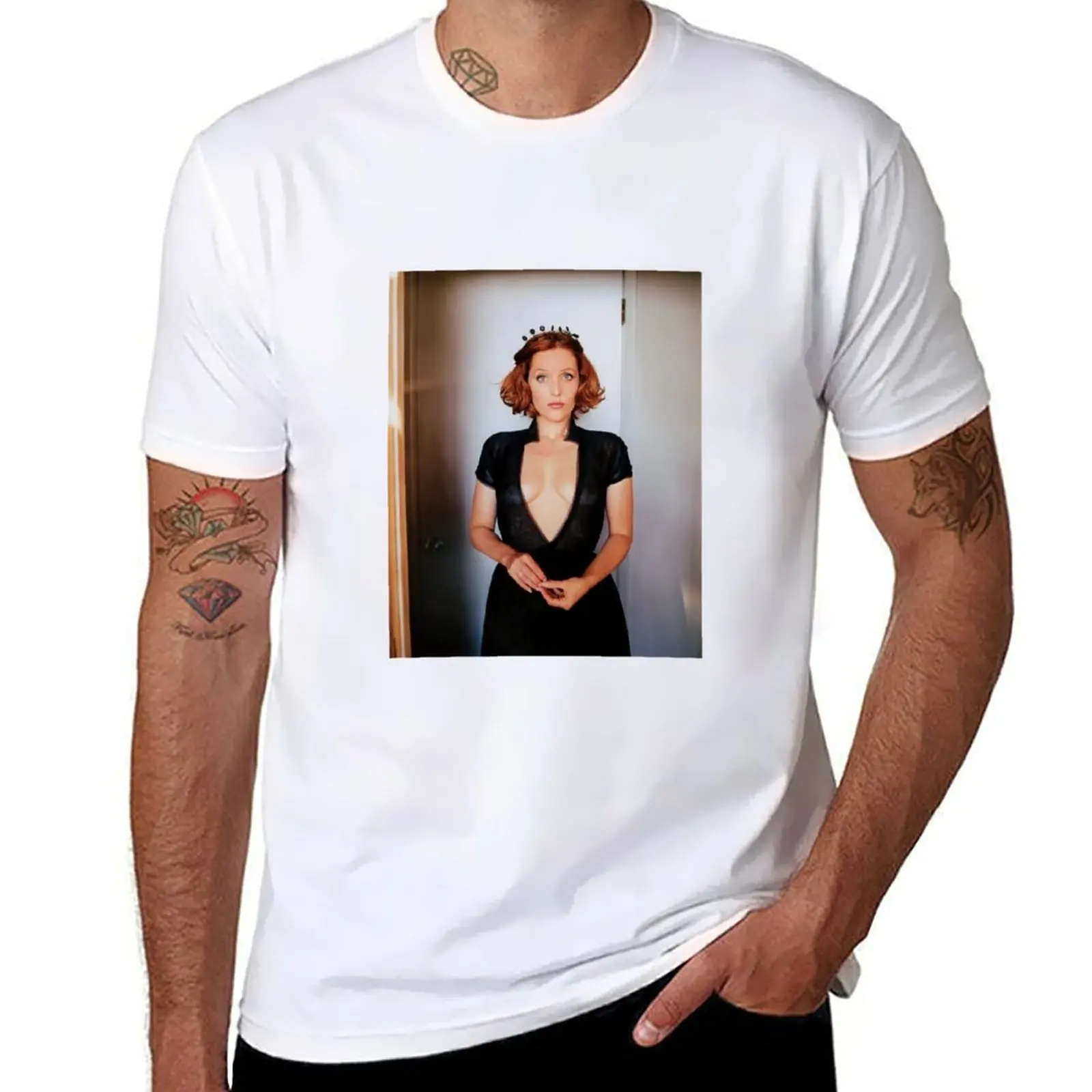 Naujas Gillian Anderson T-Shirt custom t shirts, kurti savo juoda t marškinėliai t shirt mens