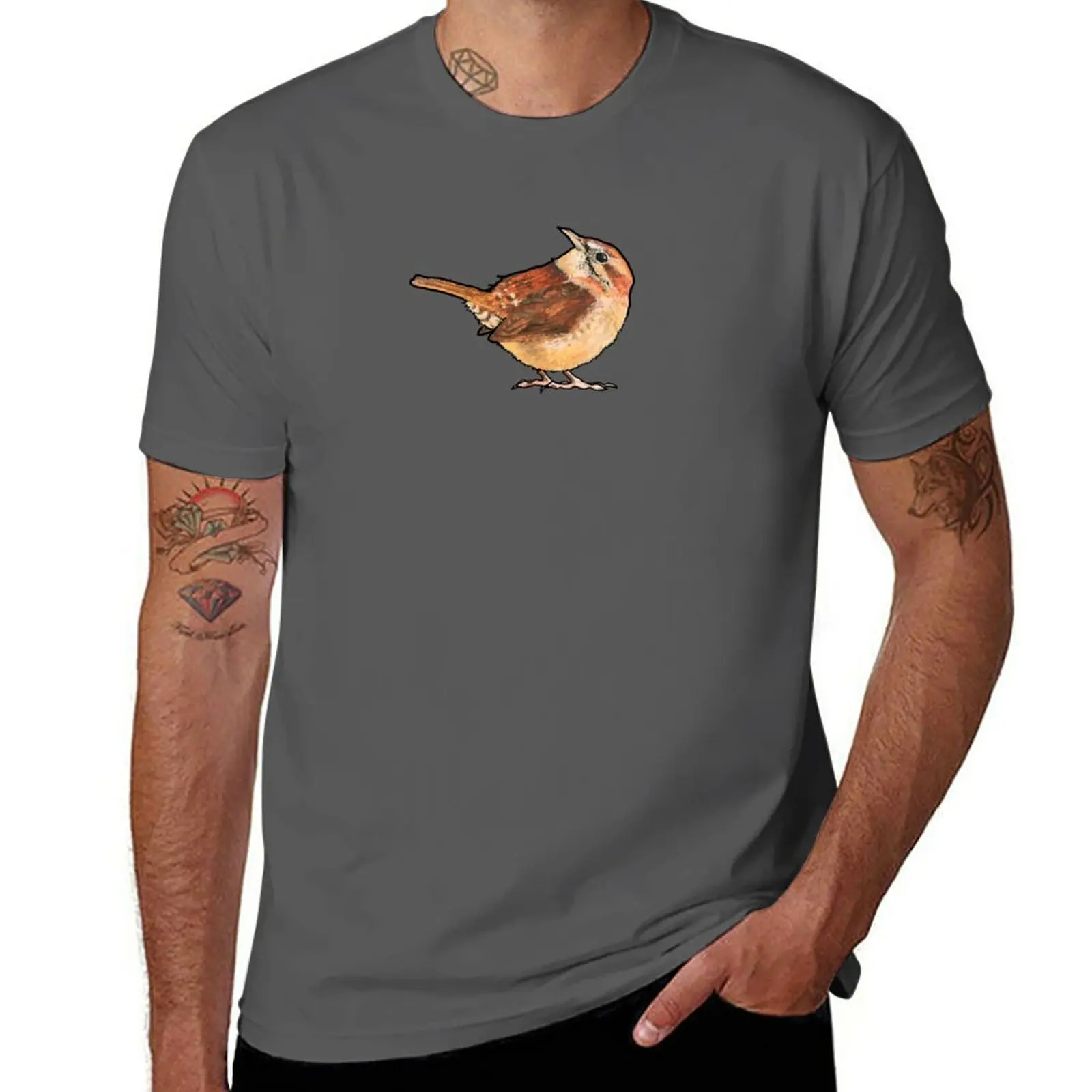 Naujas Karolina Wren Draugas Marškinėliai T-shirt trumpas vintage drabužių nauja redakcija marškinėliai Trumpas t-shirt mens t shirt grafikos