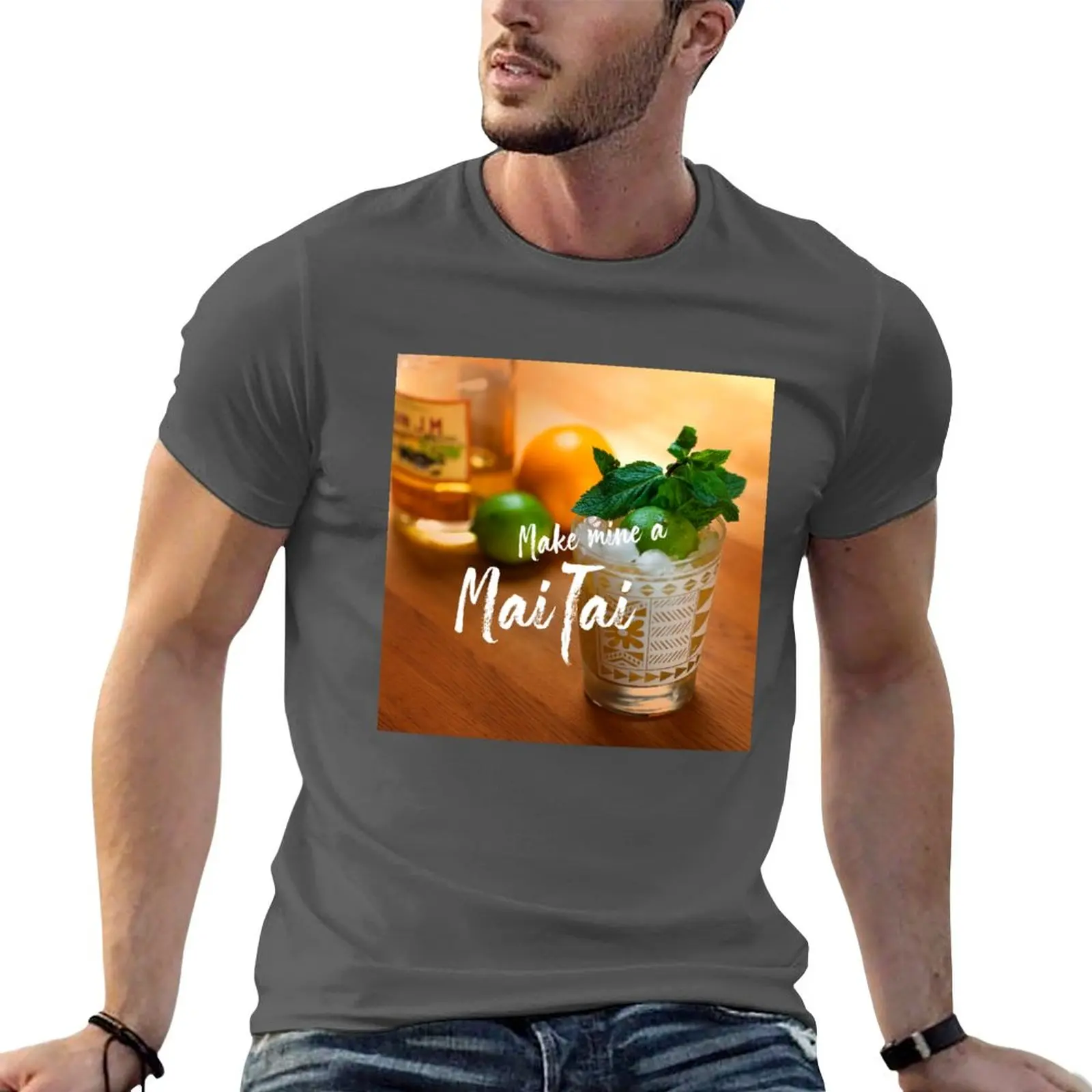 Naujas Originalus Trader Vic Mai Tai, Kalkių, Romas ir Mėtų T-Shirt negabaritinių t shirt mens grafinis t-shirts pack
