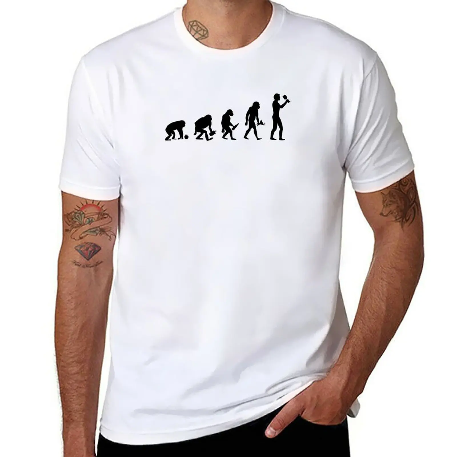 Naujas Žmonijos Raidos Vyno T-Shirt vasaros drabužių marškinėliai grafinis tees anime hipis drabužius, vyrai grafinis t-shirts juokinga