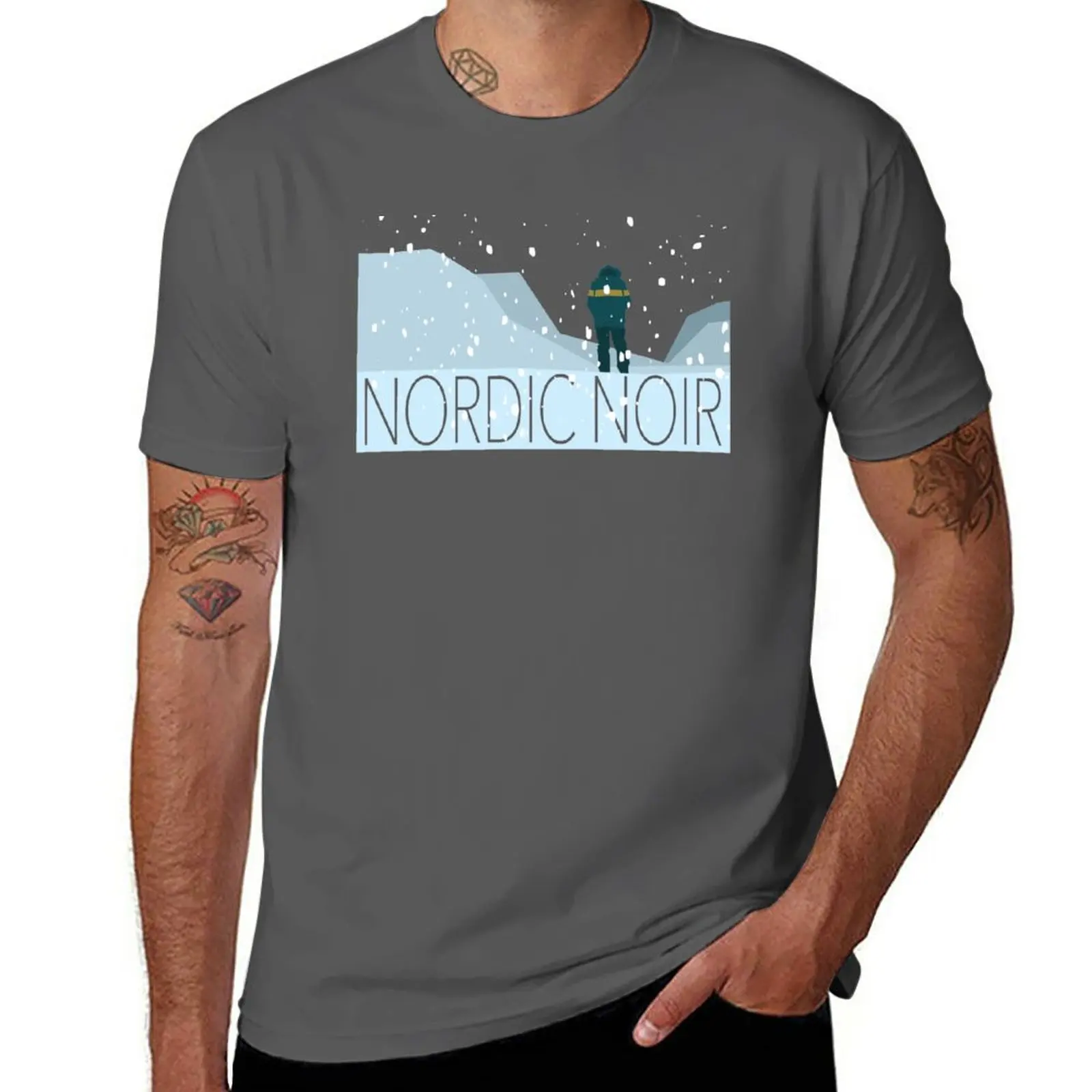 Naują Šiaurės Noir Skandinavijos Nužudymo Paslaptį T-Shirt grafikos marškinėliai Palaidinė Estetinį aprangos black t-marškinėliai vyrams