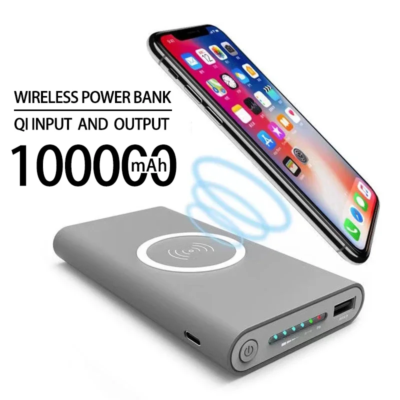 Nemokamas Pristatymas Wireless Power Bank Greito Įkrovimo 100000mAh Portable LED Ekranas Išorinė Baterija HTC PowerBank
