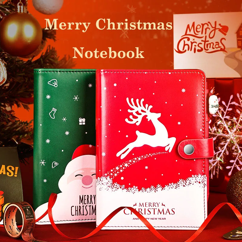 Prabangus Kalėdų Sąsiuvinis Kalėdų Senelio Elnių Rašyti Knygą su Rišikliu, Palaidų lapų Leidinys Planuotojas Darbotvarkės Kalėdų Dovanos