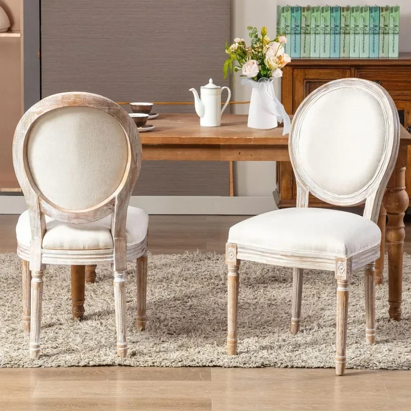 Prancūzijos Šalies Stiliaus Valgomojo Kėdės Rinkinys, 2, Minkštų Kuoduotoji Derliaus Troba Valgomojo Kėdės