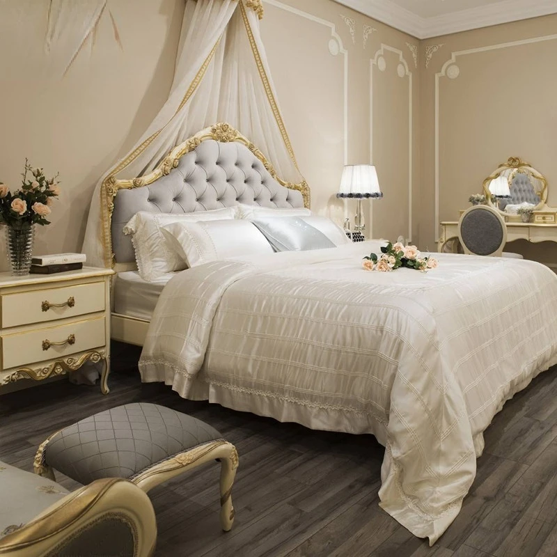Prancūzijos šviesos deluxe dvigulė lova, miegamojo, Europos, medžio masyvo lova Bradas sagtis didelė lova princesė vestuvių dovana lova