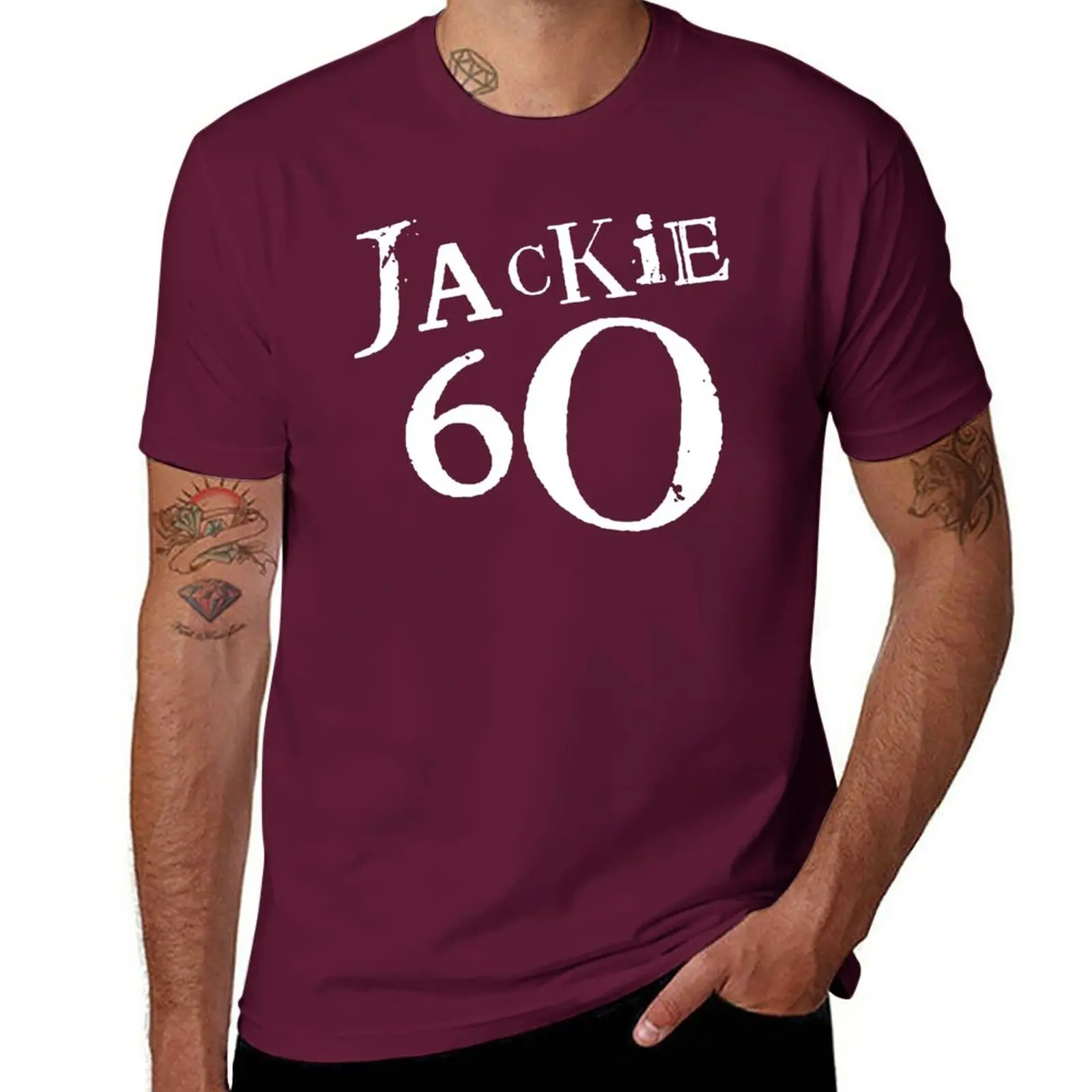 Raudona Atostogų Leidiniai Jackie 60 Logotipas Marškinėliai paprasto t-shirt juoda t shirt mens drabužiai
