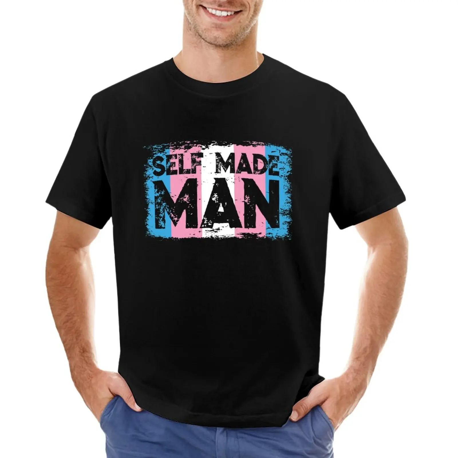 Self Made Man Transman LGBT Trans Pasididžiavimas Vėliavos Dovana Marškinėliai Palaidinė hipis drabužius berniukas vyrų grafinis t marškinėliai
