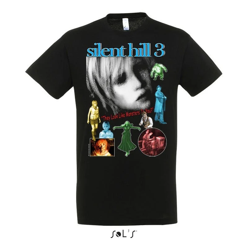 Silent Hill 3 marškinėlius tee marškinėliai bootleg ps2 ps1 siaubo žaidimas vyrų marškinėliai