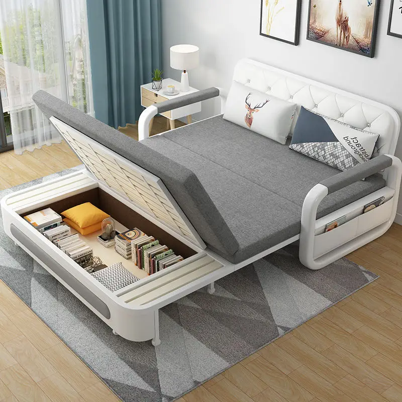 Sofabed lankstymo dvejopos paskirties daugiafunkcinis kambarį mažame bute vieną ir dvigubo audinio balkonas sėdi sofa-lova