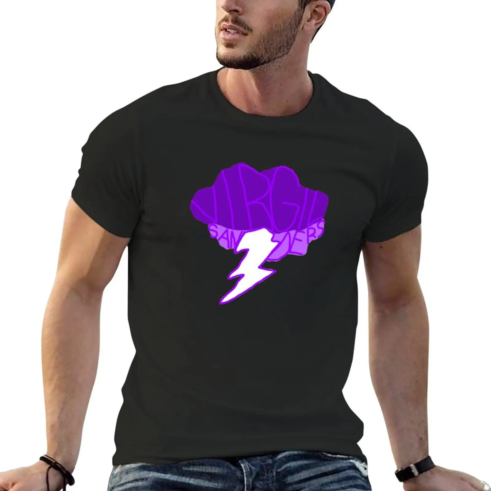 Tomas Sanders Pusių Vergilijus Nerimas Violetinė Logotipas Debesis Audros Stormcloud T-Shirt vyras drabužių custom t shirts marškinėliai vyrams