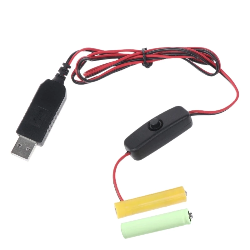 USB Maitinimo Keitiklis Bateriją, Kabelį Pakeisti 2vnt 1,5 V AAA