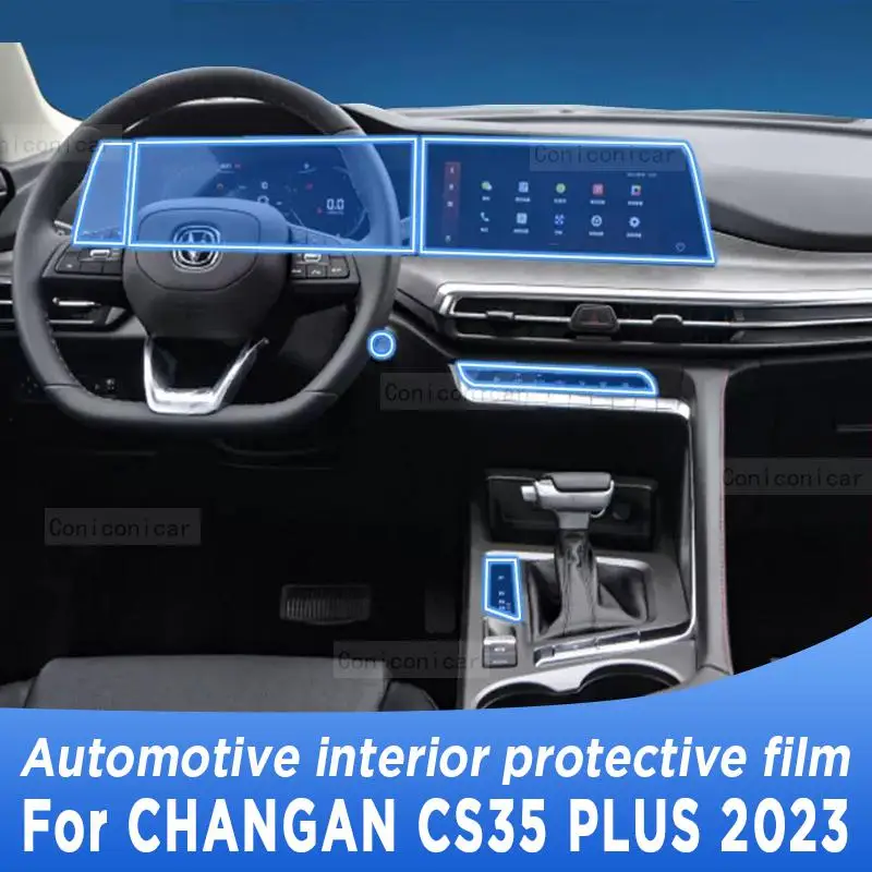Už CHANGAN CS35 Plius 2023 pavarų Dėžė Skydelis prietaisų Skydelio Navigacijos Automobilių Interjero Apsauginės Plėvelės TPU Skaidrus Anti-Scratch