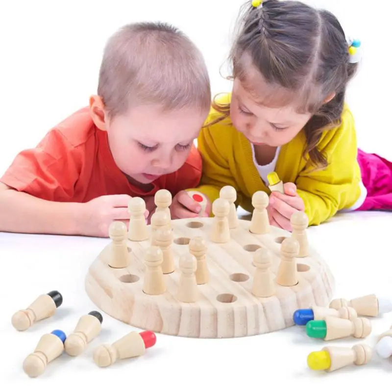 Vaikai Medinis Žaislas Galvosūkiai Spalva Atminties Šachmatų Rungtynės Žaidimas Intelektinės Vaikų Šalis Stalo Žaidimai Kūdikių Mokymosi Žaislai